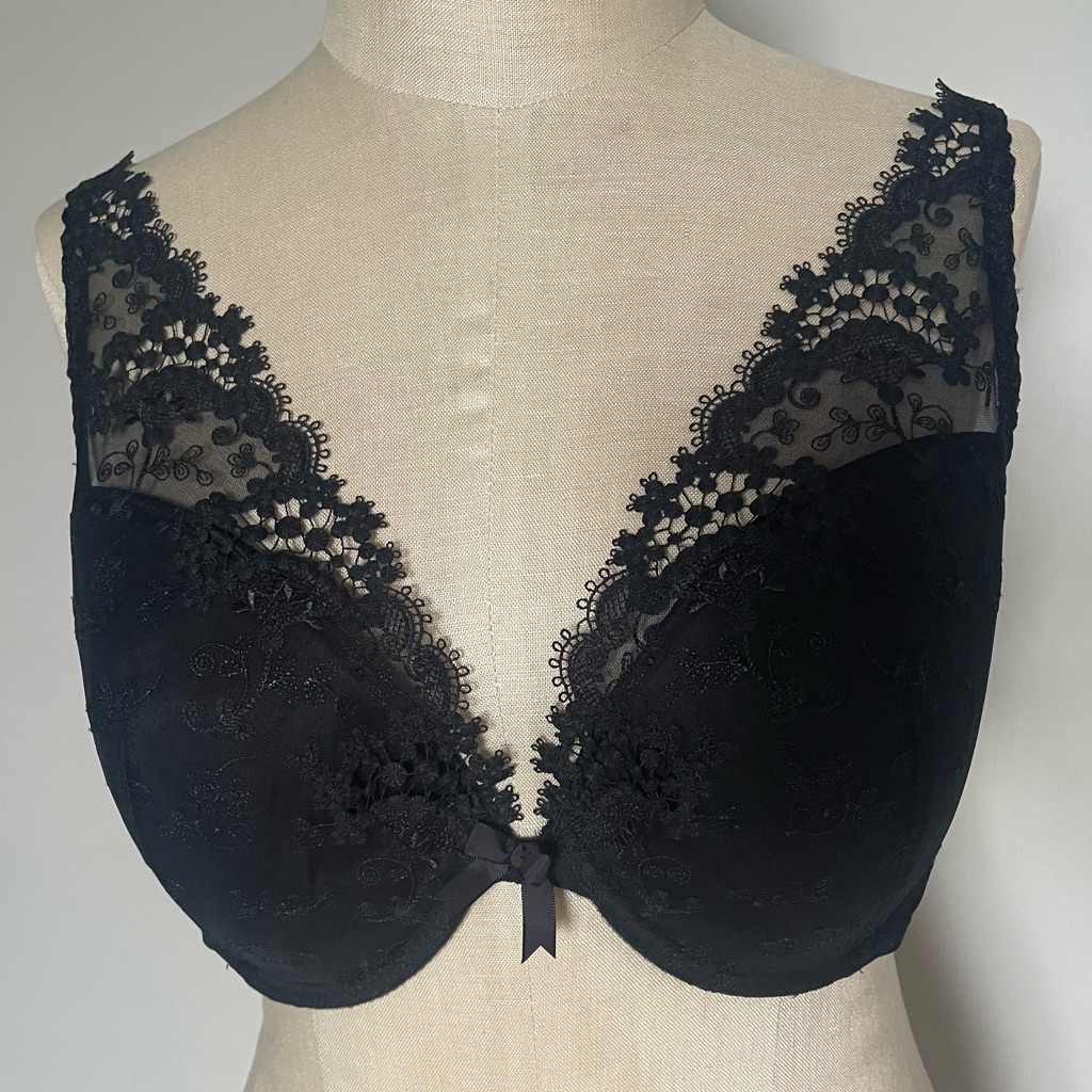 Simone Perele Wish Triangle Contour Black Lace Bra Size 36e